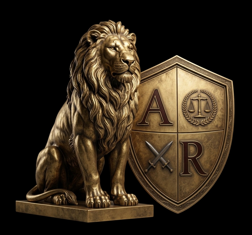 Leão e escudo de ouro de Dr. Audrey Rodrigues